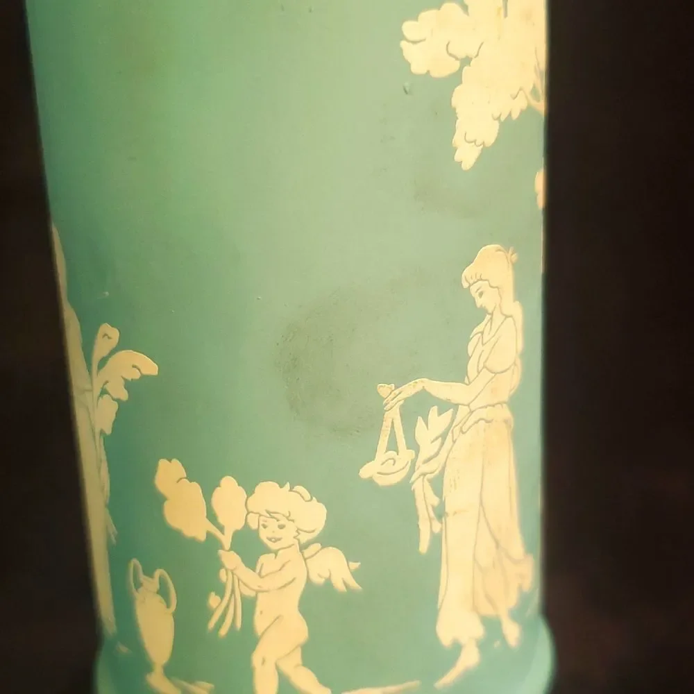 Vintage Avon Imitation Wedgwood Jasperware Greek Goddess Bottle Decanter 1970s